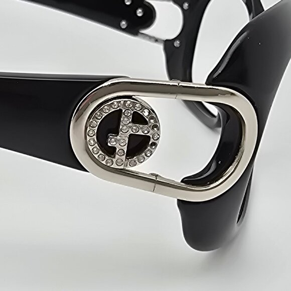 Giorgio Armani GA654/S D28BN Black Rhinestone Sunglasses Frame w Case Italy 57mm main image 9